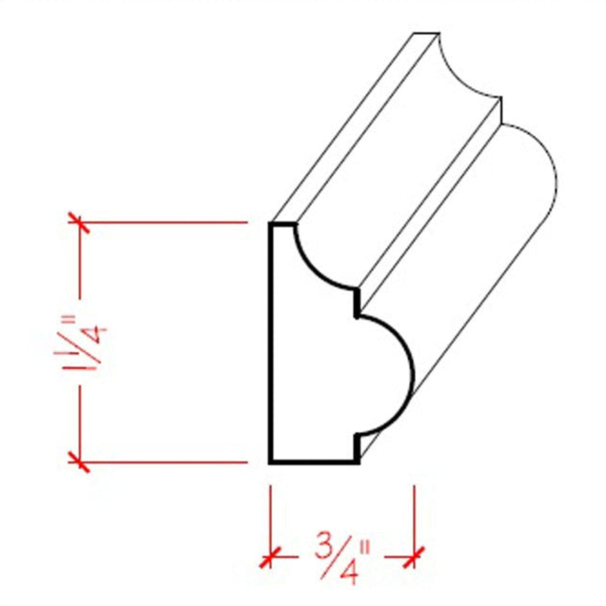 Base Cap Molding EWBC27 Line Drawing