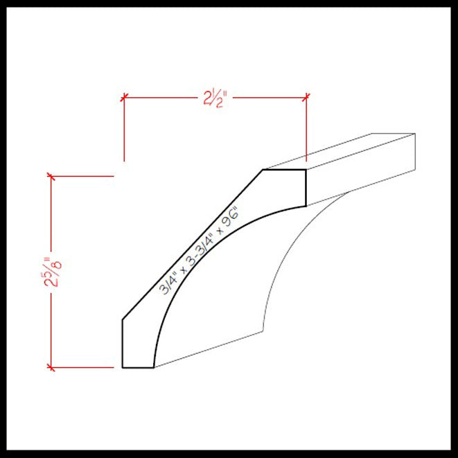 Cove Crown Molding EWCR40 Line Drawing