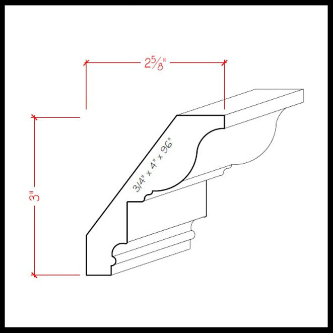 Crown Molding EWCR47 Line Drawing