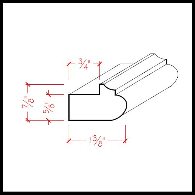 Light Rail Molding EWLR12 Line Drawing