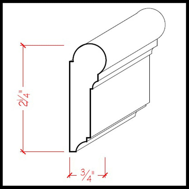 Picture Hanging Rail Moulding EWPC12 Line Drawing