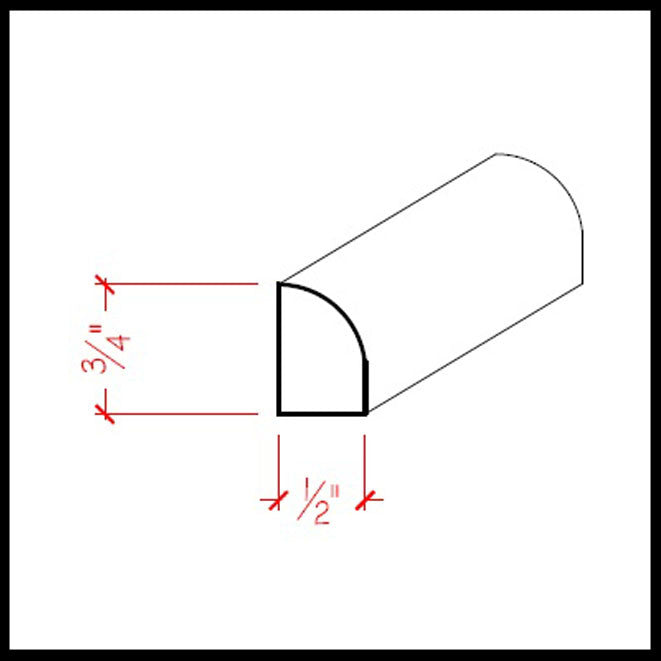 Quarter Round EWQR13 Line Drawing